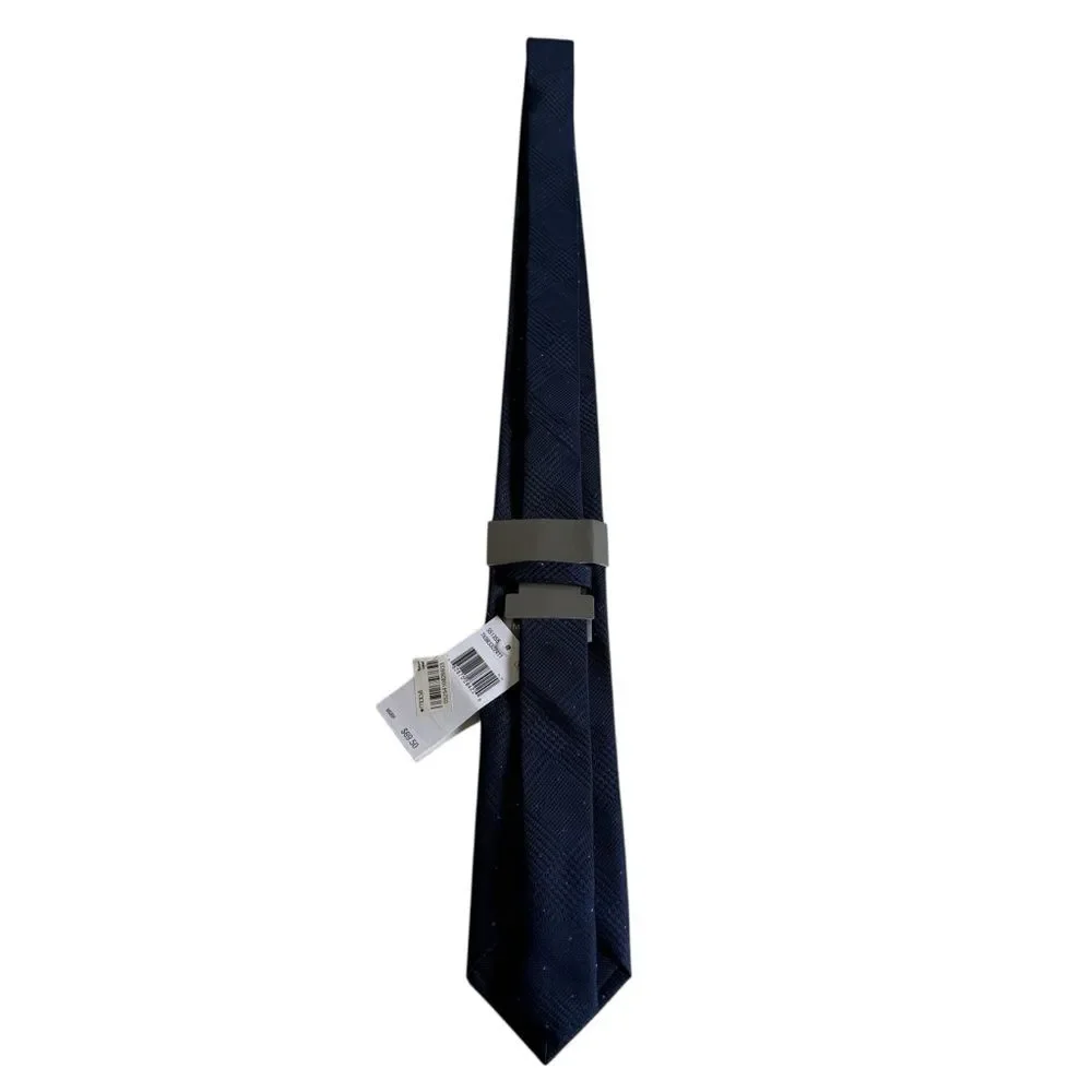 NWT Michael Kors Blue Dotted Glen Check Silk Blend Necktie Tie